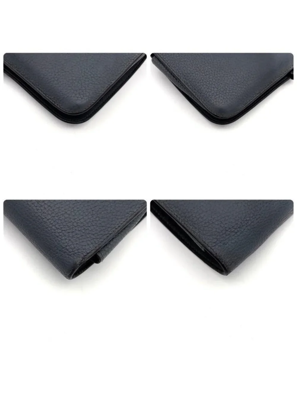 Hermes Dogon GM Togo Wallet Gray Silver Leather